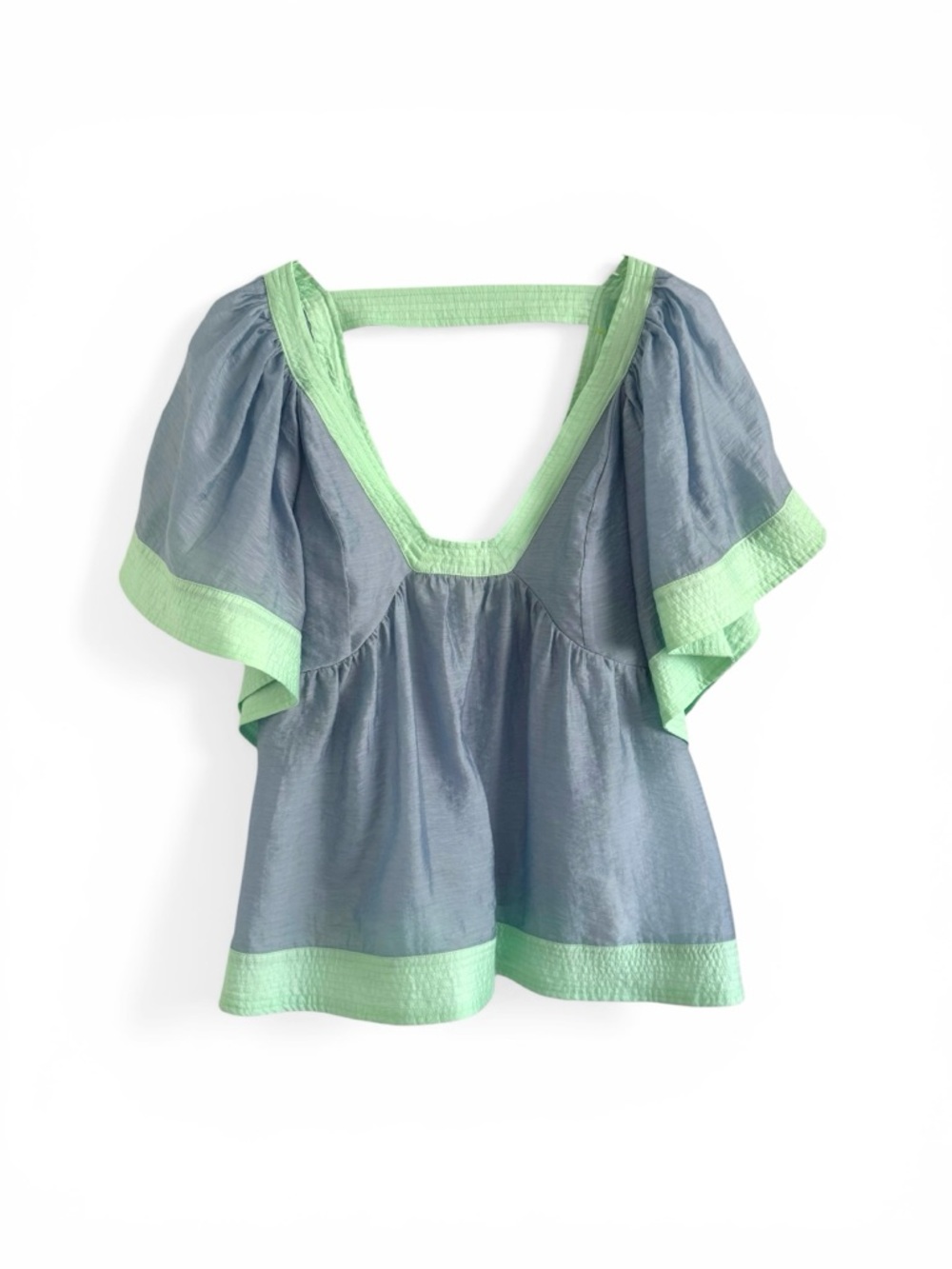 ANTHROPOLOGIE COLORBLOCK BABYDOLL TOP SZ L - Picture 5 of 6